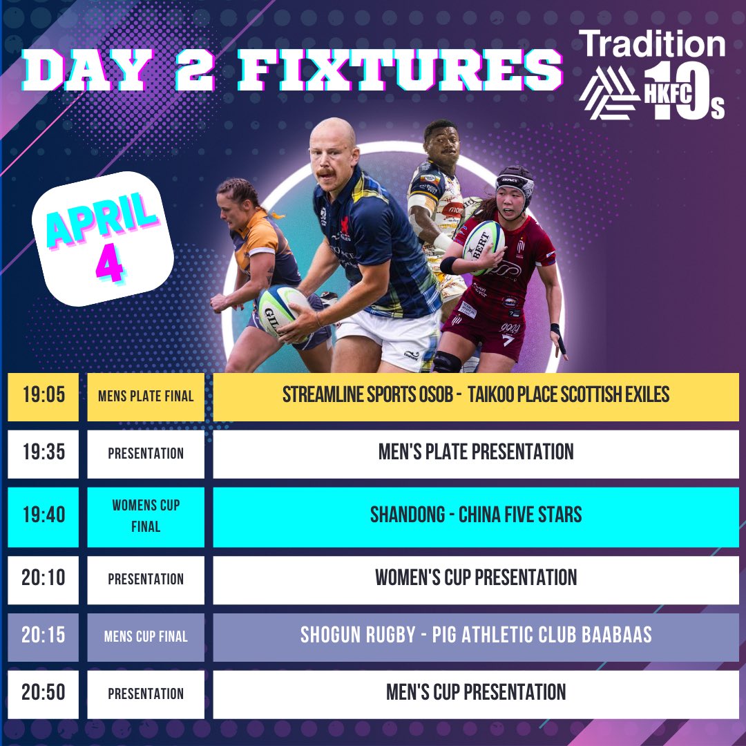 Fixtures for the finals are here! Which team will claim the throne? We will find out soon! #HKFC10s #itsON #WorldsBest10s