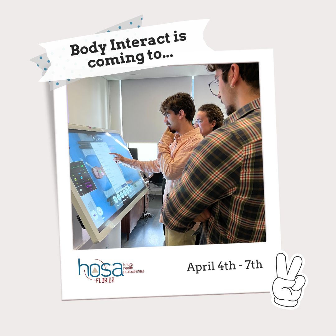 🌈 We're super pumped to be joining the Florida HOSA SLC! Dive into the coolest virtual patient simulations with #BodyInteract and level up your healthcare skills 💪 #flhosa #floridahosa #flhosaSLC #HealthScience #MedTechFun