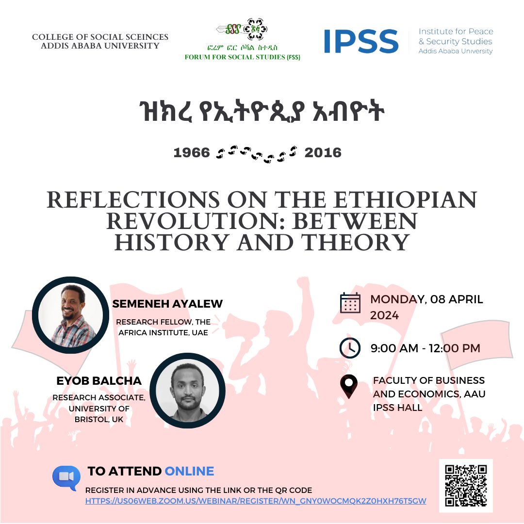 Forum for Social Studies (FSS) (@forum_fss) on Twitter photo You are cordially invited to a seminar organized by the Institute for Peace and Security Studies (AAU), Forum for Social Studies (FSS), and the College of Social Sciences (AAU).  Whether in person or via Zoom, your presence is highly valued. Please see event poster for details. You are cordially invited to a seminar organized by the Institute for Peace and Security Studies (AAU), Forum for Social Studies (FSS), and the College of Social Sciences (AAU).  Whether in person or via Zoom, your presence is highly valued. Please see event poster for details.