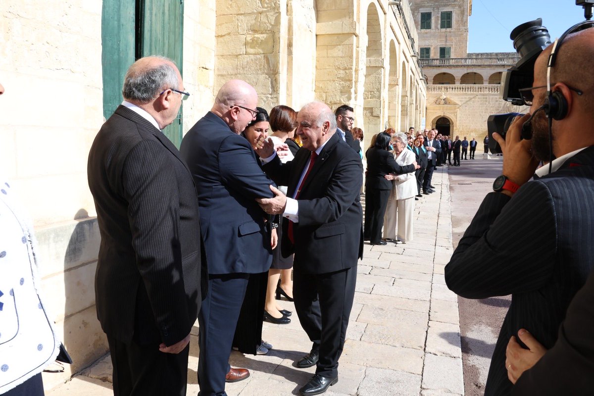 Amid many emotions, Miriam and I bid farewell and thanked the Armed Forces of Malta soldiers, Police officers &amp; all the Palace staff for the last time. Their dedication and commitment was crucial in the work we carried out together throughout this Presidency. Thank you so much.