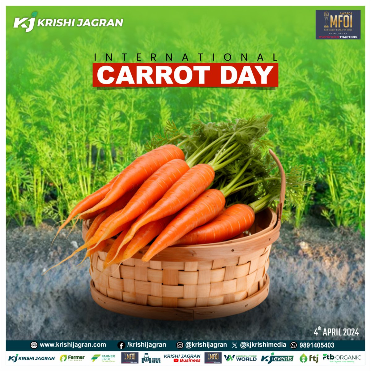 'Marking International Carrot Day 2024, let's honor the versatile vegetable that adds vibrancy to our plates. Embrace the crunch and color of this nutritious staple! 🥕 #InternationalCarrotDay #carrotday #carrots