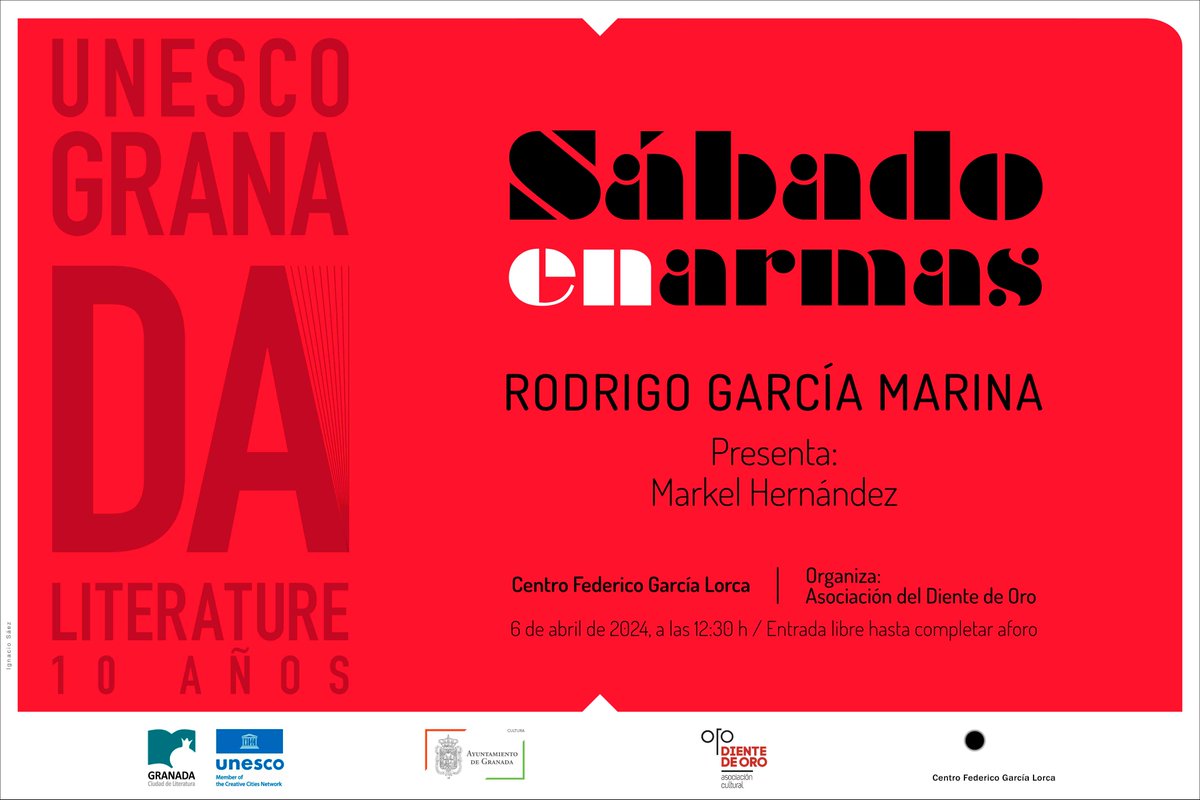 Este sábado 6 de abril a las 12:30 h. una nueva sesión del ciclo «Sábado en armas». Nos visita Rodrigo García Marina (@rodrigogmarina). La lectura poética será presentada por: Markel Hernández (@Markelh97).