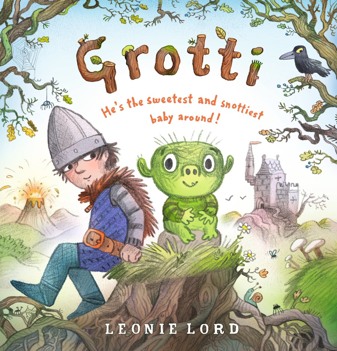 How can anyone resist sweet, snotty Grotti? Wishing this green wee fella and the marvellous @LeonieLord a very happy publication day 🌻 Set in a world of castles, dragons and volcanos, a young knight meets something green – something grotti – in the woods who changes his life.
