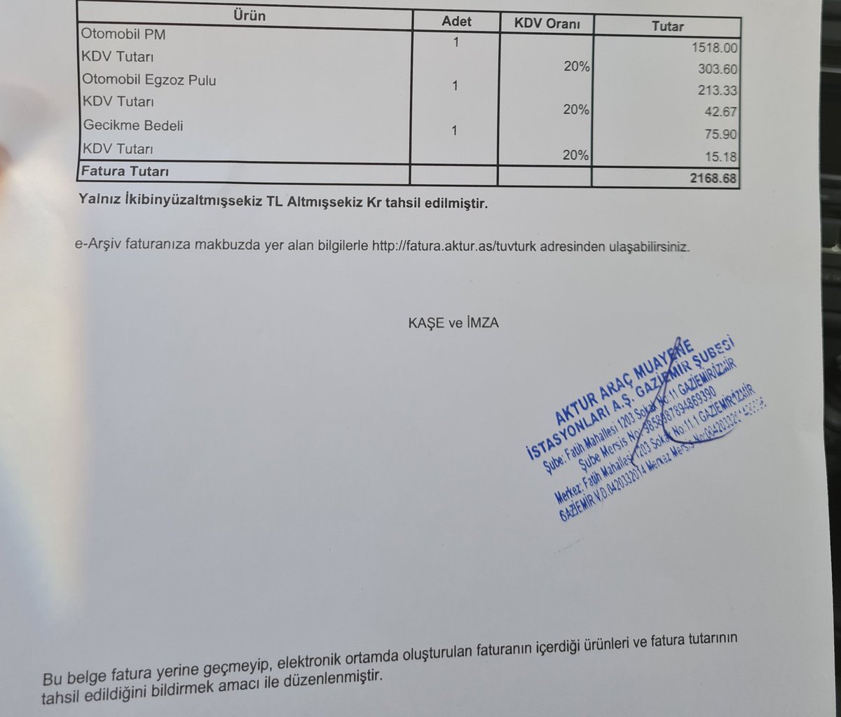 Biri bana bu araç muayene istasyonlarında ne yapıldığını anlatabilir mi? Resmen kafayı yemişler. Hiçbir şey yapılmadan havaya resmen bir dayatmayla 2168 TL ödedik. Bir de kredi kartı ile öderseniz 90 TL fark alıyormuş koskoca şirket. Yemin ederim tertemiz soyuluyoruz @csbgovtr