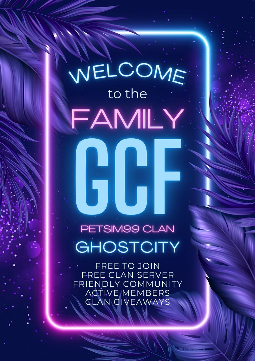 Join the Ghost City Family! FREE To join Free Clan Server Friendly Community Active Members Clan Giveaways

discord.gg/ghostcity