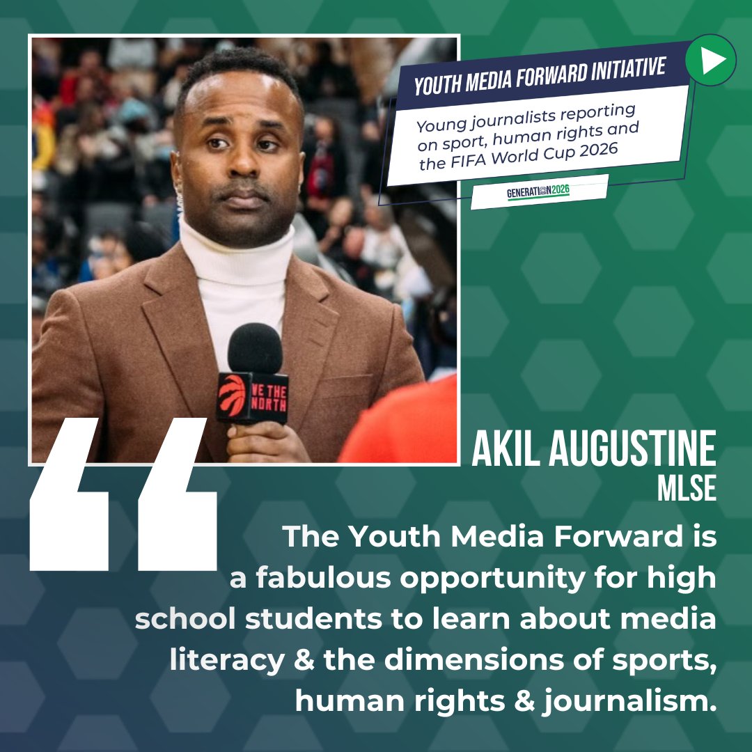 SportandRights's tweet photo. Centre's Youth Media Forward Initiative will train young journalists on reporting the #HumanRights dimensions of #Sport &amp; get them in touch with leaders from the #Media industry.  

Applications are open until April 19! 
👉 https://t.co/vxfC7ZIZ5J

@AkilAugustine | @MLSEPR https://t.co/jj860a9Vo6
