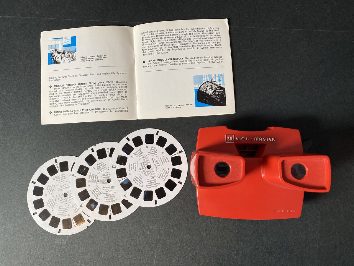 The latest addition to my Viewmaster Space collection arrived today - vintage reels from the Houston Spacecraft Center. I love these 3d images, so much more evocative than individual photographs or video. They're also a touchstone to my childhood, of course.