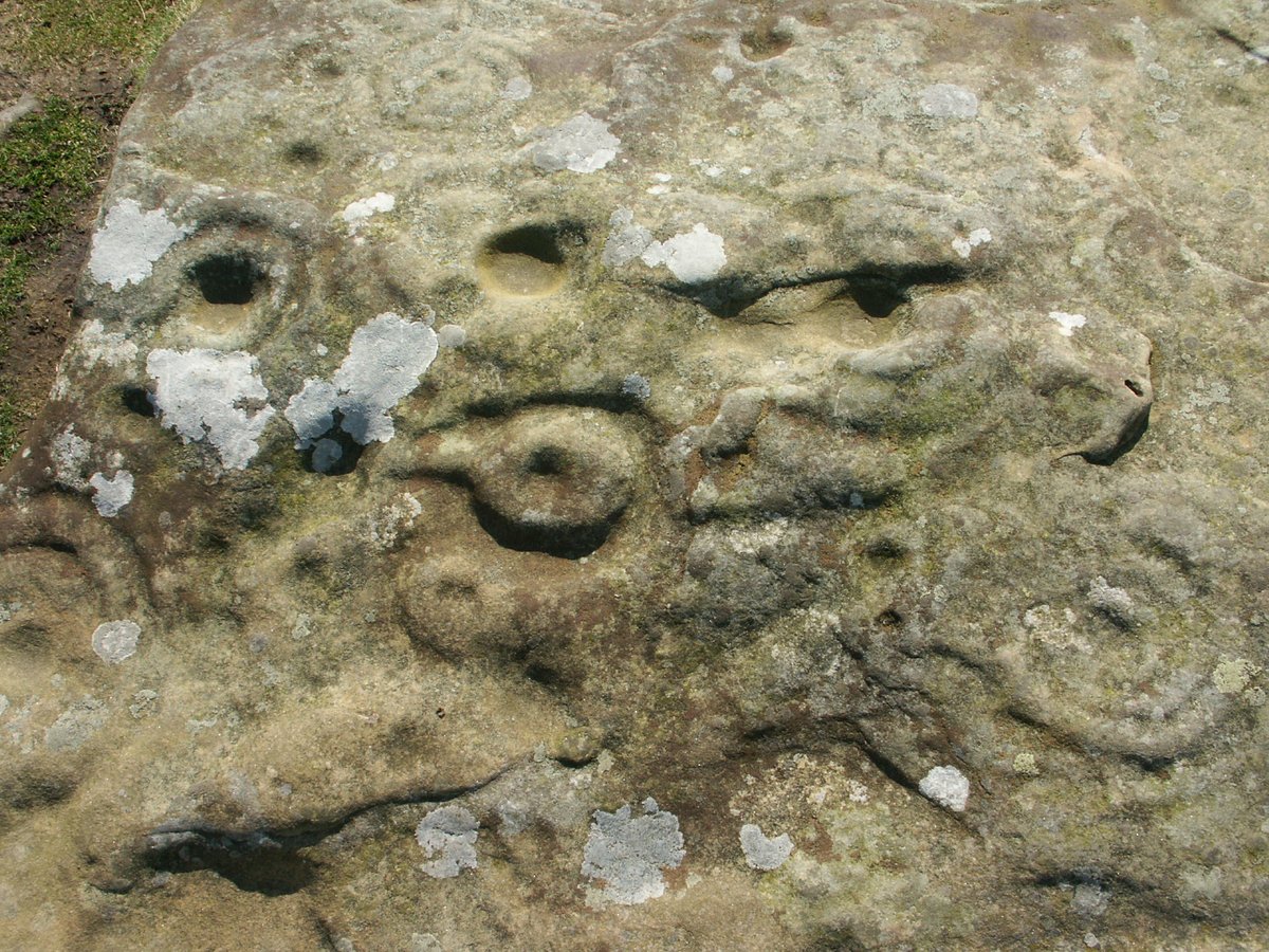 #Northumberland Mystical Rock Art - Rings and Cups at Lordenshaw Hill Fort, Northumberland, on this day 4th April 2004.