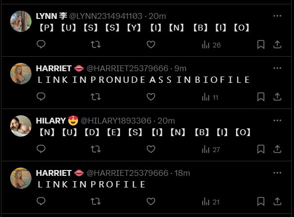 smiffsoft's tweet image. This is @X in 2024. In the replies on a football thread it's endless streams of these replies. Sort it out @elonmusk