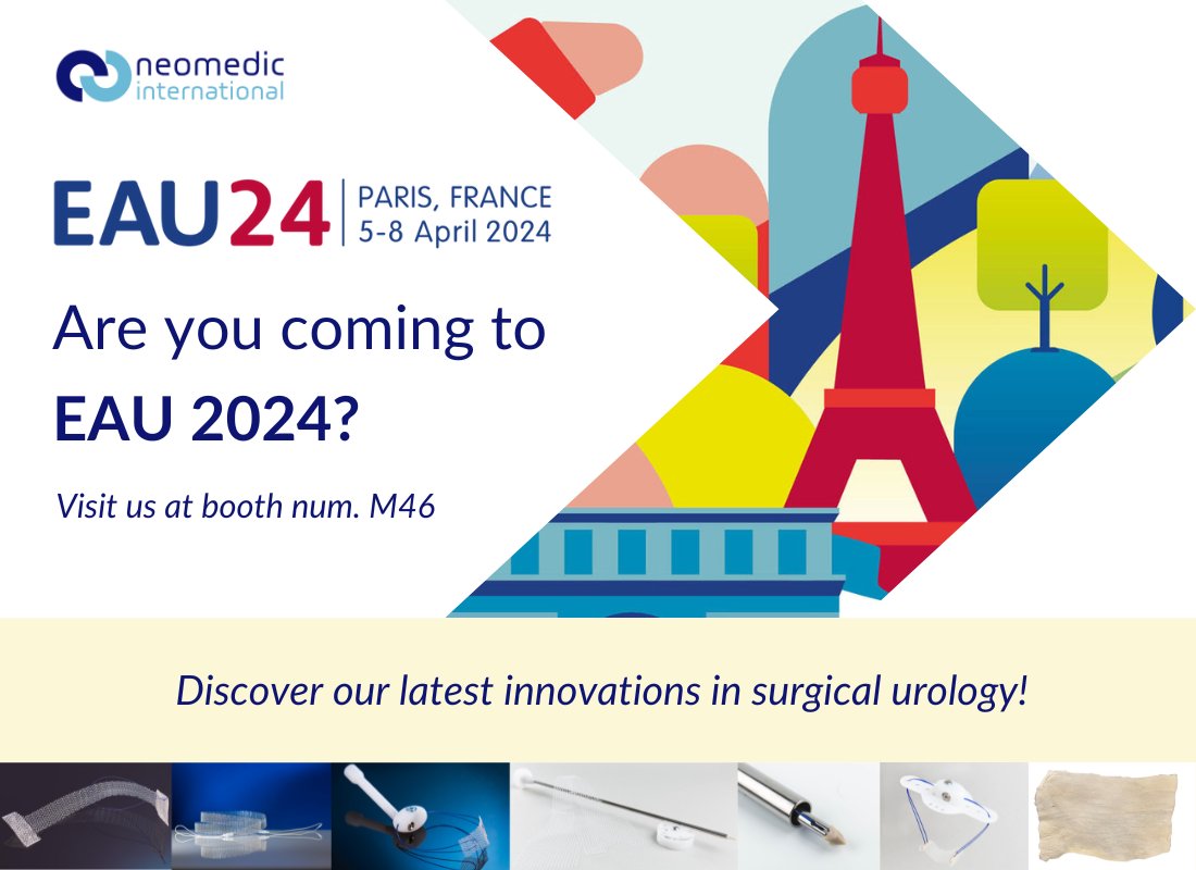 🎯 Join us at the exclusive 39th Annual #EAU24  Congress in Paris!

We invite all attending physicians to visit us at booth M46 and discover our latest innovations designed to enhance patient care and surgical outcomes.

See you there!👋