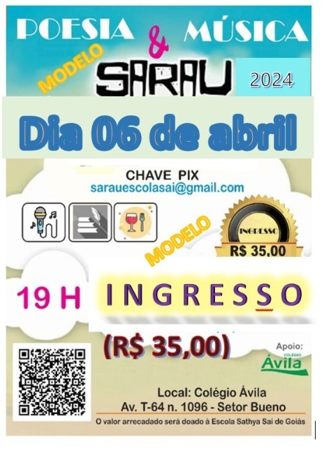EulerAmorim6's tweet photo. Poetas, seresteiros, namorados, correi!
É chegada a hora de fazer aquele encontro com os amigos, em um bate-papo saudável, desfrutando e participando de suaves músicas e declamações. Haverá também um Bazar e um Bingo. 
Em Goiânia - Colégio Ávila - Av. T-64
Dia 6 de abril/2024 - https://t.co/hiBsbaoXAS