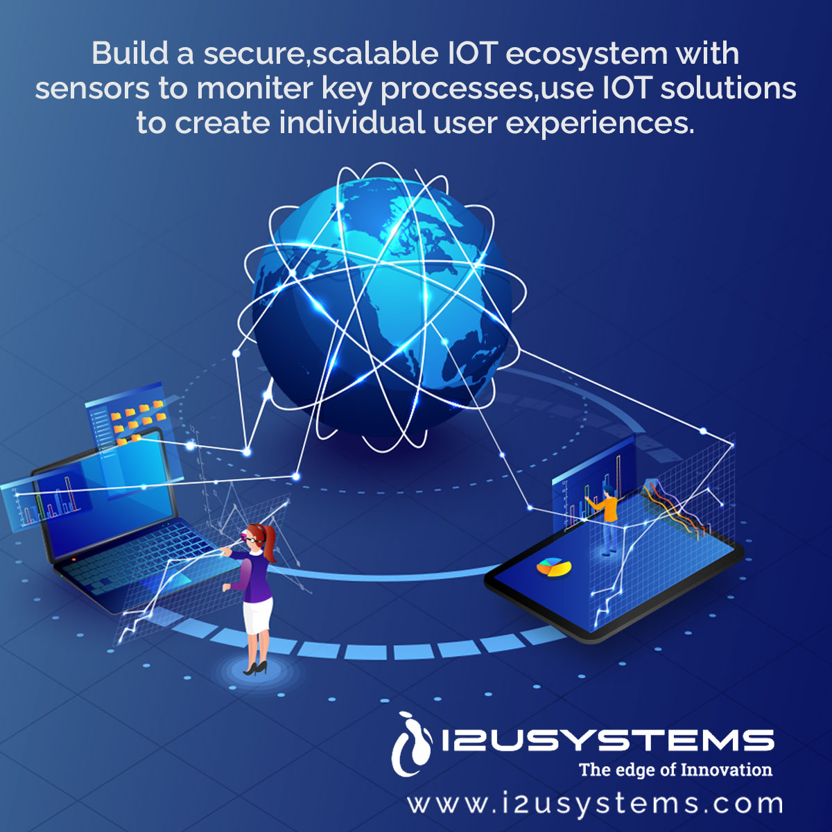 Build a secure,scalable IOT ecosystem with sensors to moniter key processes,use IOT solutions to create individual user experiences. #i2usystems #c2crequirements #w2jobs #directclient #directclients #benchsales #IOT #ecosystem #solutions #experiences #individual