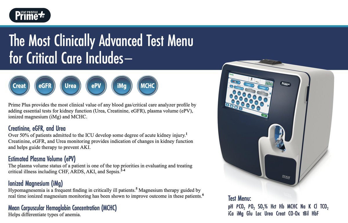 Experience seamless #CriticalCare analysis with the Stat Profile Prime Plus @BiomedicalNova . It offers a comprehensive range of tests, including #Blood gases, electrolytes, metabolites, CO-Oximetry, and 34 calculated results. Learn more iii.hm/1pip