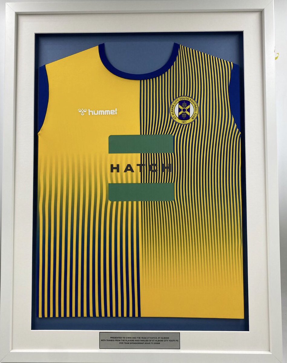 🔵 @CityYouthFC Welcome HATCH🟡 Huge thanks to Chris & the team at Hatch, St Albans hatchstalbans.com @hatchStA for joining the @CityYouthFC family of Sponsors. Looking forward to presenting them with this 👇
