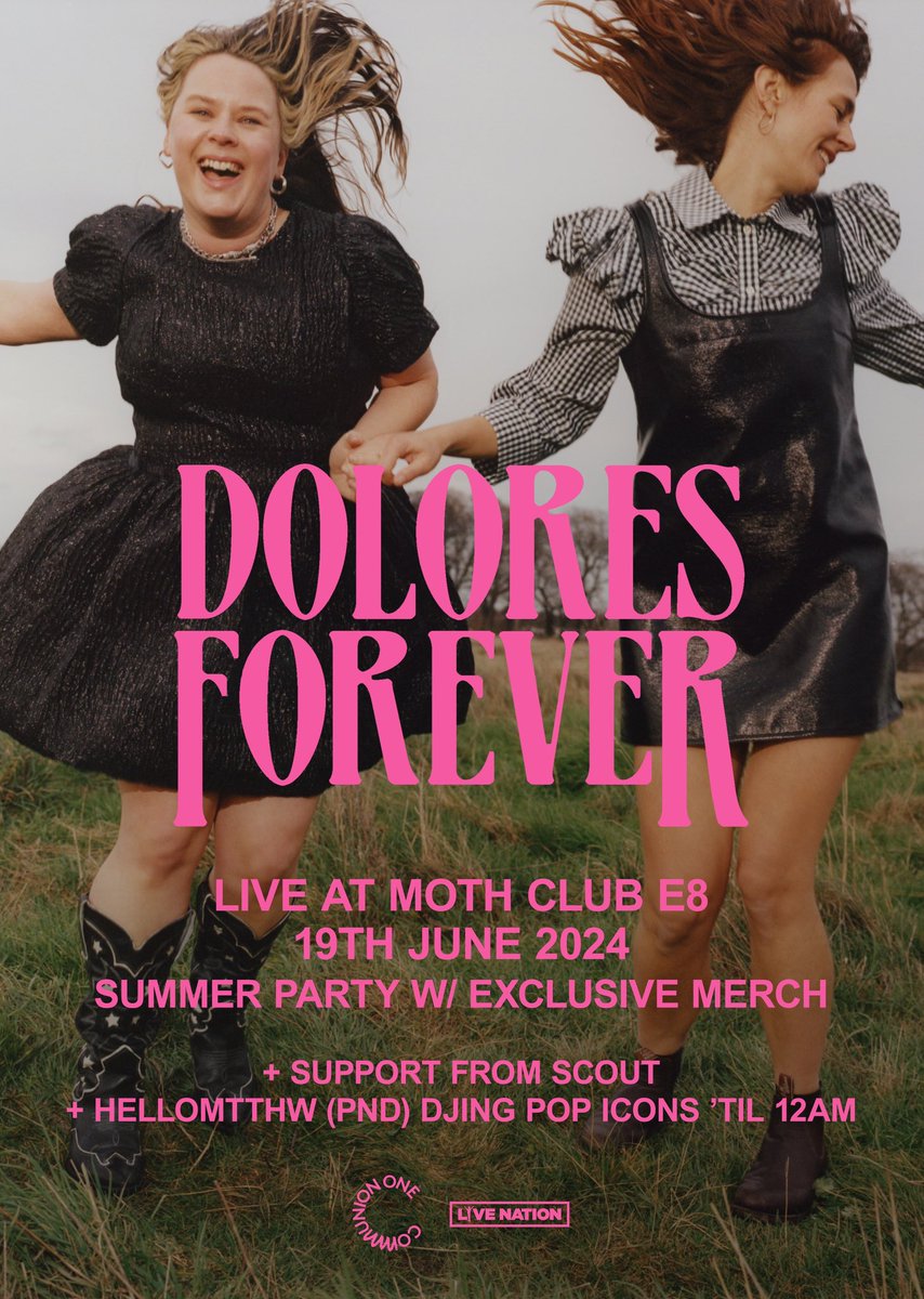 We’re throwing a summer party at Moth Club on June 19 🦋 We’ll be playing live plus support from the epic @scout4ever_ followed by a DJ set from @hellomtthw playing pop icons ‘till the clock strikes 12. Tickets are on sale tomorrow via the link in bio! 💃