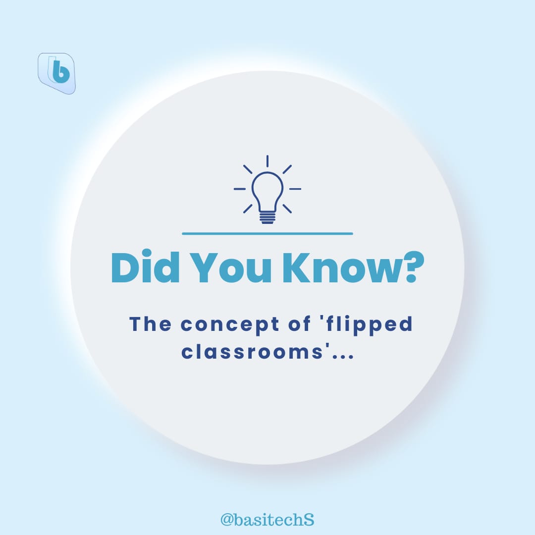 BasitechS's tweet image. The idea of &apos;flipped classrooms&apos; emerged in the early 2000s, revolutionizing how students learn! By flipping the traditional model, where lectures are in class and homework is at home, it puts learning in the hands of students, offering flexibility &amp;amp; deeper engagement.#Basitech