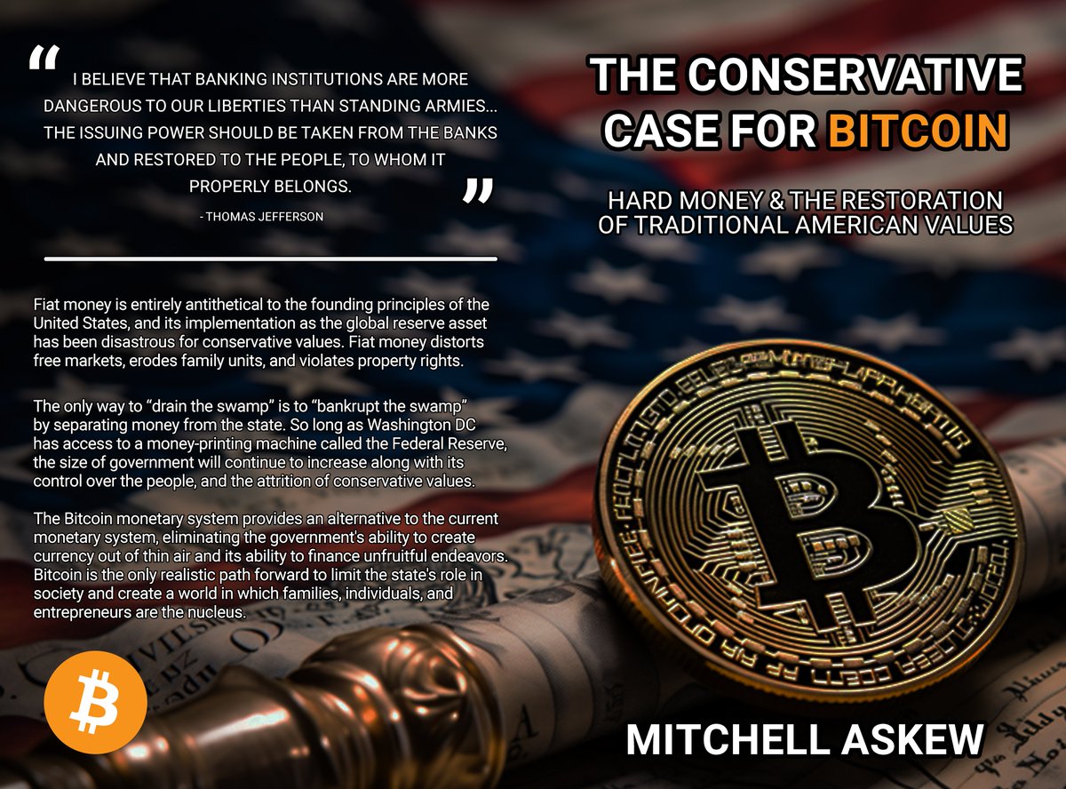 🇺🇸 The Conservative Case for Bitcoin: Hard Money & The Restoration of Traditional American Values 🇺🇸 There's tremendous overlap between #Bitcoin and Traditional, Conservative Values: - Property Rights - Limited Government - Free Markets - Freedom of Speech - Personal