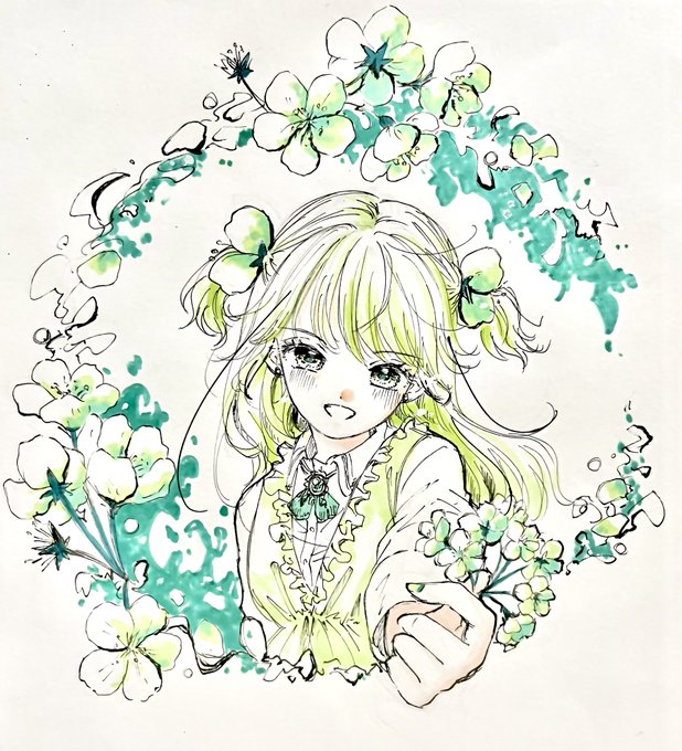 「green nails long hair」 illustration images(Latest)