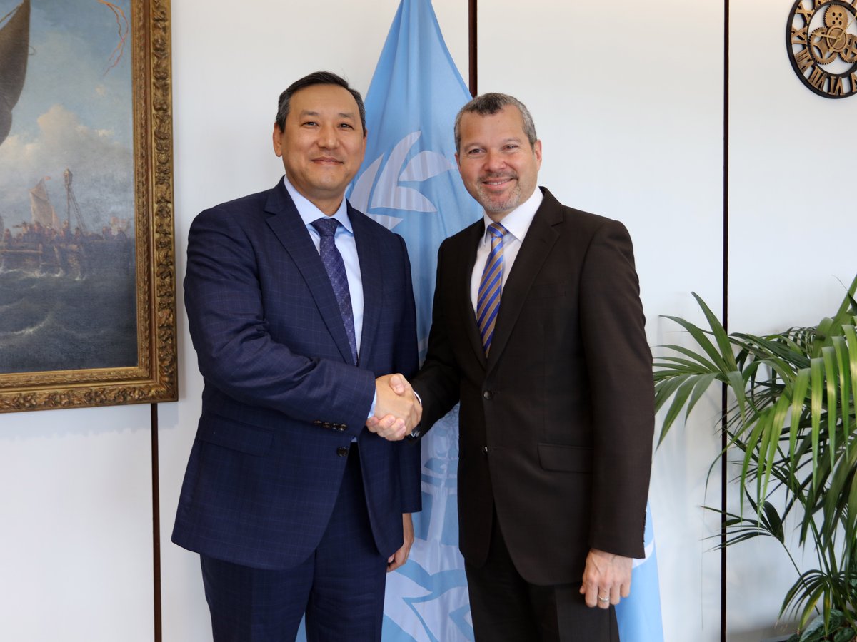 Pleased to welcome H.E. Mr. Ulan Dzhusupov, Ambassador Extraordinary and Plenipotentiary of Kyrgyzstan to the United Kingdom, representing IMO's newest Member State.