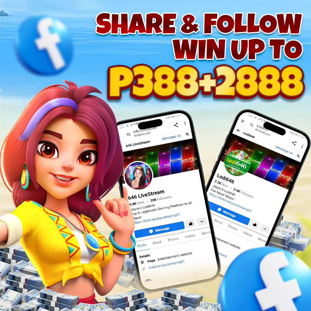 LODI646 : Facebook Share &amp; Follow ! 🔥

Gusto mo ba ng PHP 2,888 + PHP 388 bonus ? 😊

Contact 646Bonus now para ma claim ang free bonus para makapag laro at manalo up to PHP 50,000 💸😍

#lodi646 #group646 #top646 #ph646 #hot646 #lol646 #followers #bonus #freebonus #sharefollow