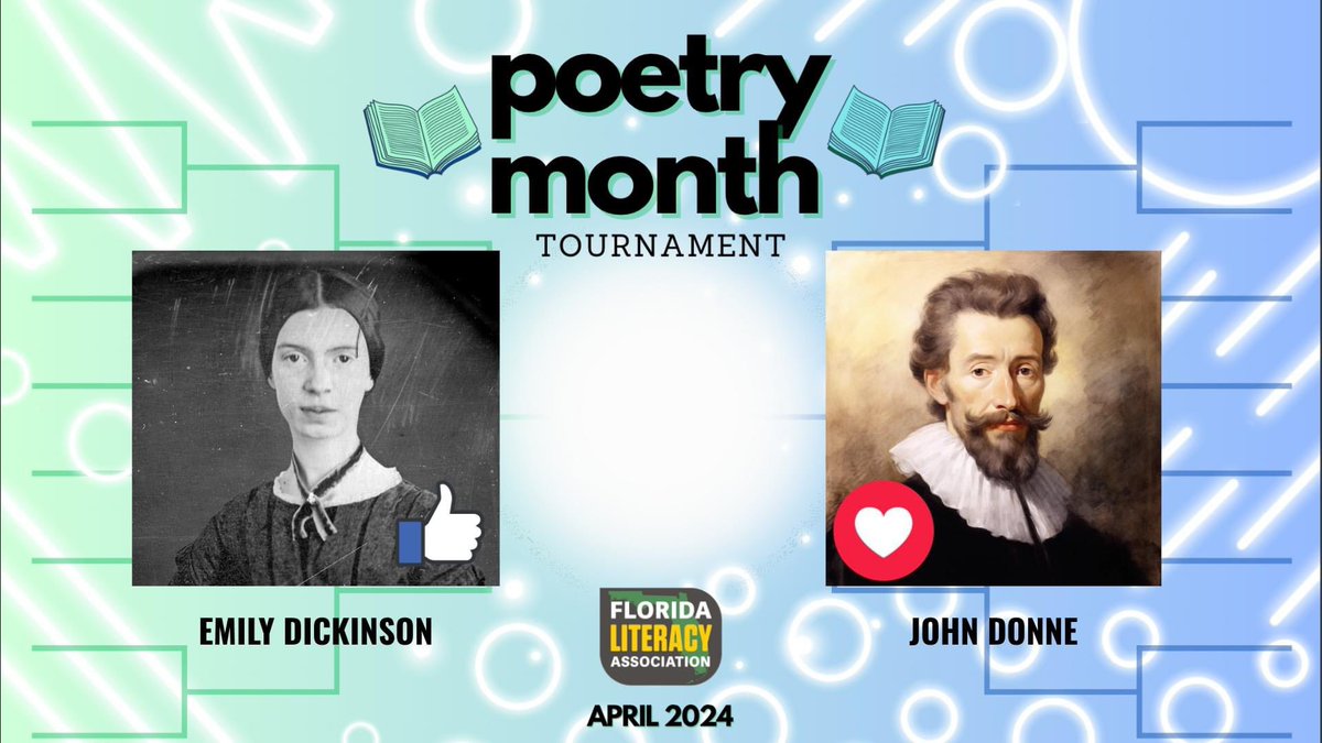 Billy Collins' 'Introduction to Poetry' WINS! Check out the next match-up and vote for your winner! #poetrymonth 'Because I could not stop for Death' by Emily Dickinson👍 poetryfoundation.org/poems/47652/be… versus 'Death Be Not Proud' by John Donne❤️ poetryfoundation.org/poems/44107/ho…