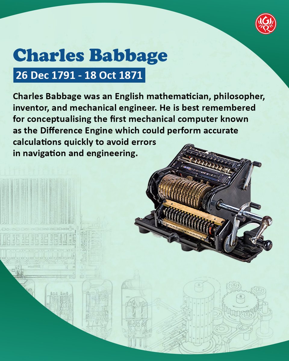 Have you ever thought about who is called the 'father of the computer'? Well, Charles Babbage is the person. He had ideas that started what we now have as modern computers.

#CharlesBabbage #FatherOfComputers #ComputerPioneer #ComputingHistory #GRamBooks #ABetterYou