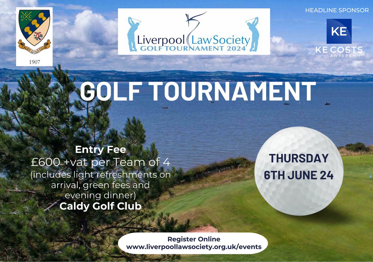 ***Golf Day update*** So pleased Deputy Vice President of @TheLawSociety is guest speaker at Caldy Golf Club dinner. Open to businesses aross the region. Sign your team up today⛳liverpoollawsociety.org.uk/events/2024-go…