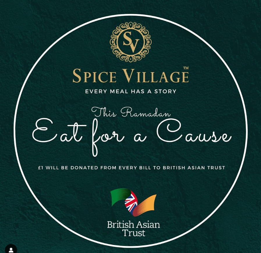 🌙 This #Ramadan, #EatForACause 🍽️. Spice Village teams up with #britishasiantst to tackle mental health in #SouthAsia. For every meal at Spice Village (Tooting and Southall), £1 will be donated to make a real difference to communities in #Pakistan and #Bangladesh.