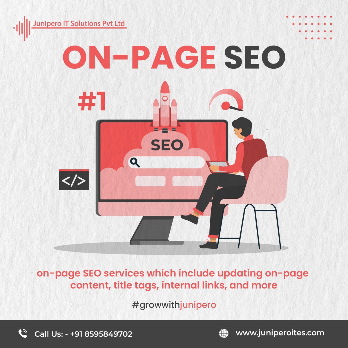 Want help with your ON-Page SEO connect with us right now.
-
-
-
#onpage #seo #urls #images #page #speed #pagespeed #links #growwithjunipero #promotion #searchengineoptimization