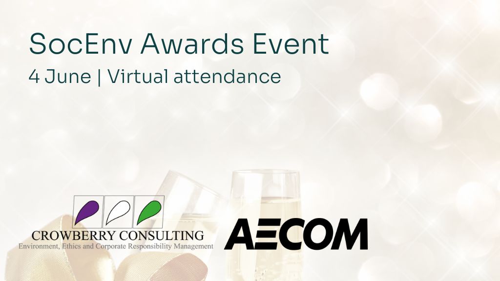 🎉Join us for the SocEnv Awards and 20-year celebrations virtually! 🍷Don't miss out on the panel discussions, winners announcement, and our 20-year anniversary. Register now ➡️ buff.ly/3VC91ml 📢 Event sponsored by: @CrowberryEnergy & @AECOM #SocEnvAwards