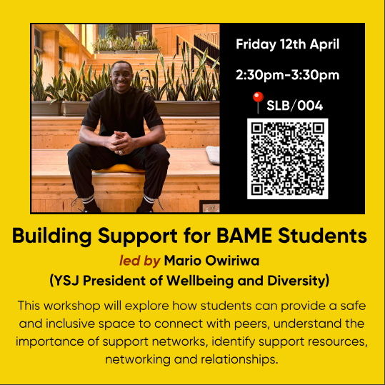 Yusu is hosting inclusive BAME workshops from the 8th - 14th April.  📅
Sign up to hear and learn about topic like AI from a different lens! 🔍
Visit yusu.org/events to sign up! 🖋️

#kaplan #kaplanpathways #uoy #uniofyork #yorkipc #york #internationalstudents