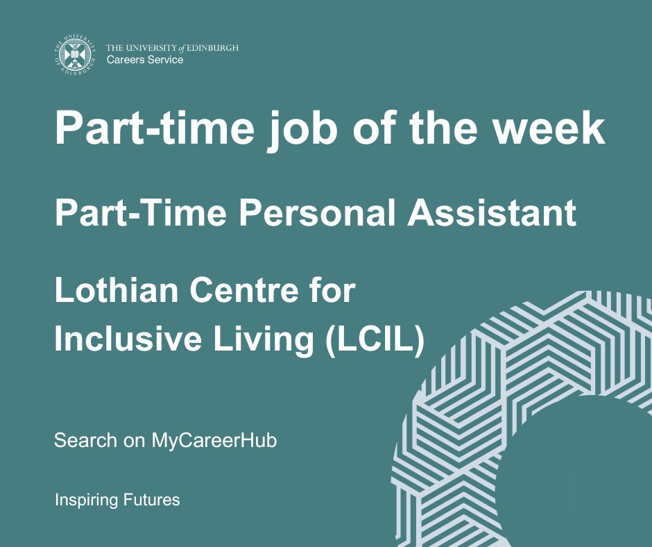 uofedcareers's tweet image. #PartTimeJoboftheWeek Lothian Centre for Inclusive Living are seeking a part-time personal assistant. This role is based just outside of Edinburgh. Find out more and apply on MyCareerHub: edin.ac/3VzxdWs