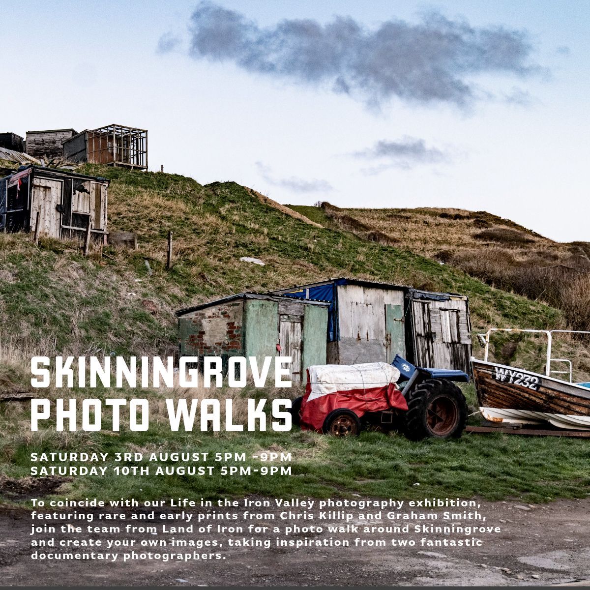 This summer we will be running 2 photo walks around Skinningrove - inspired by our current photography exhibition featuring work by Chris Killip and Graham Smith. Limited tickets. If you're interested, please consider booking early 📷 Full details here: buff.ly/3xgvNGc