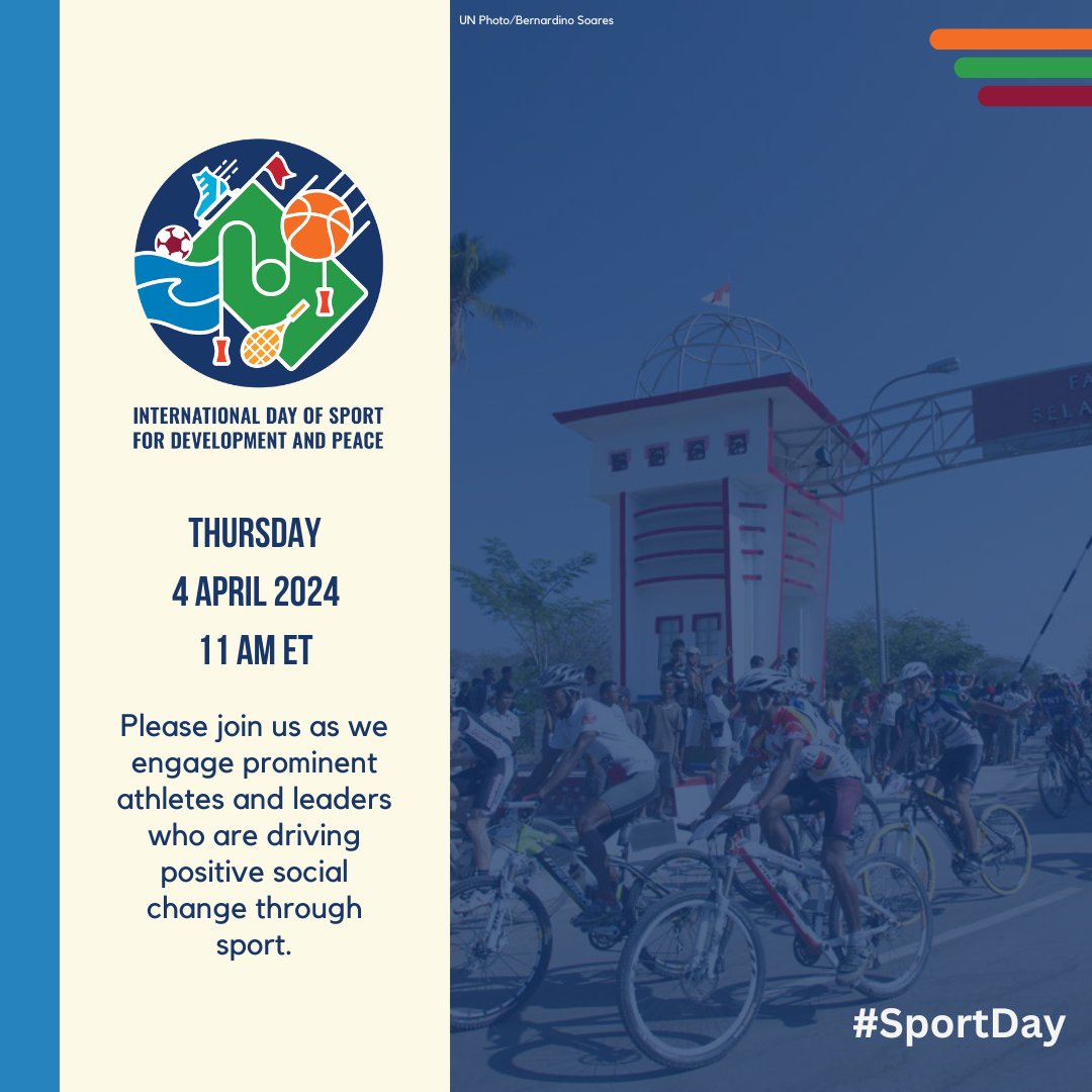 Ahead of Saturday’s #SportDay, leaders and athletes will take part in a special event at UNHQ in NYC to highlight how sport can contribute to more peaceful & inclusive societies. More: webtv.un.org/en/asset/k1l/k…
