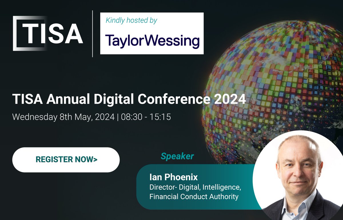 We have an exciting line-up of speakers for you at our Digital Conference 2024 - Secure your spot now!
8th May | City of London
Kindly hosted by <a href="/TaylorWessingUK/">Taylor Wessing LLP</a>

See all speakers here >> tisa.uk.com/product/tisa-a…

#TISAConf2024 #digital