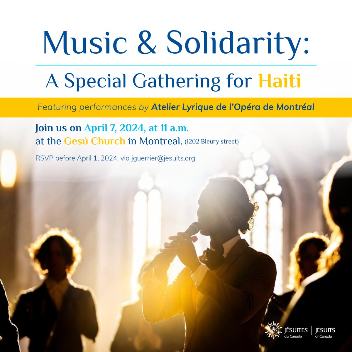 Last chance to join us in support of Haiti! This Sunday, experience the power of community, solidarity and faith at the Gesú Church in Montreal. Don't miss this opportunity where we'll come together to support Haiti in spirit and action. bit.ly/3TSFl3a