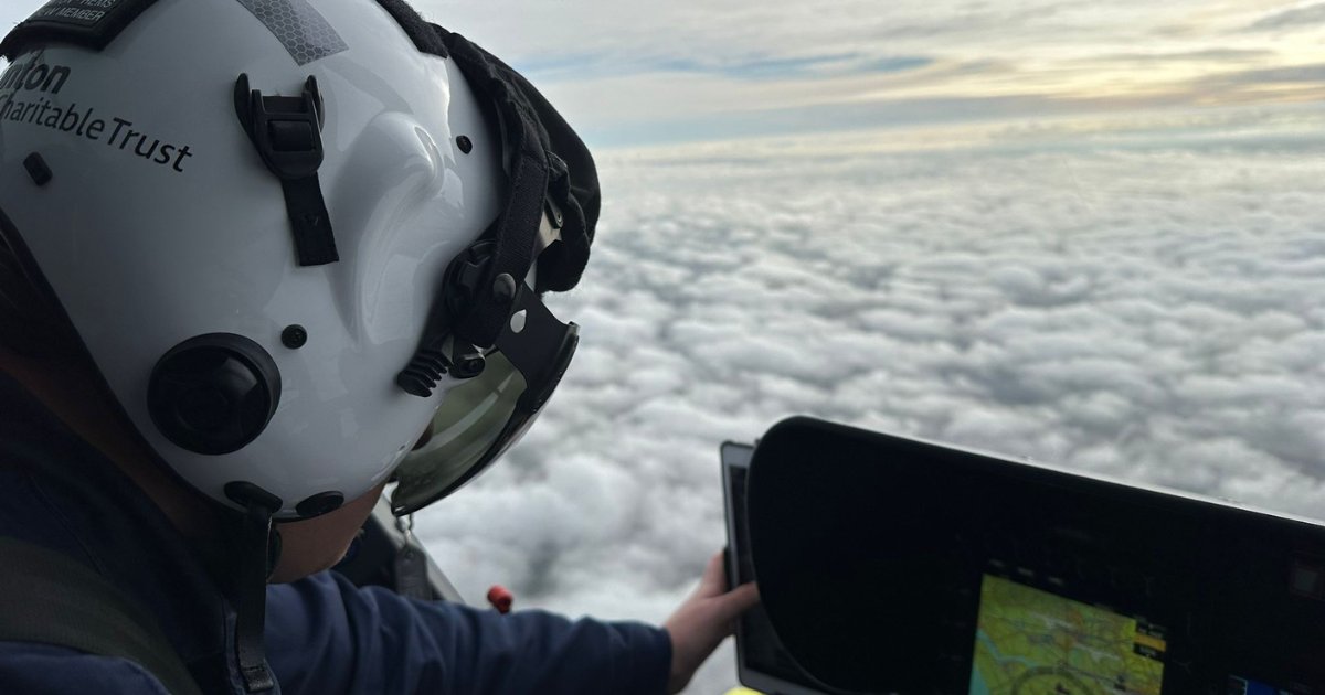 Wow! This #PhotoOfTheWeek showcases the cotton wool clouds above the city of York recently and TCM Will N assisting with navigating the aircraft ☁️☁️☁️ #PhotoOfTheWeek #ViewFromTheCrew #Yorkshire #AirAmbulance #AlwaysReadyAlwaysThere