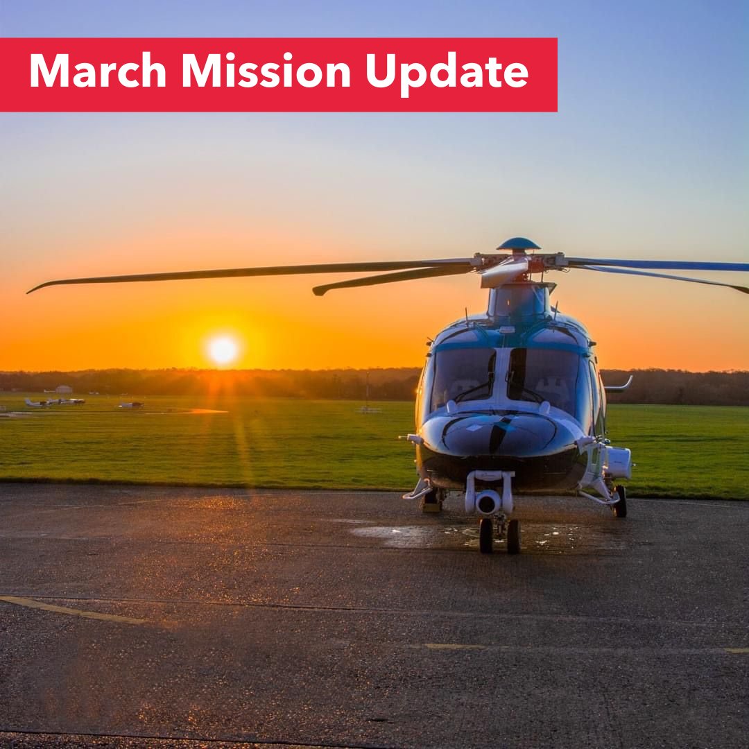 Throughout March, we responded to 274 emergency calls Many were by air, rapidly bringing specialised crew and treatment to the scene And we can give even more people the best chance of survival. But only if we buy our air ambulance now Donate today ow.ly/UVqW50R6yJK