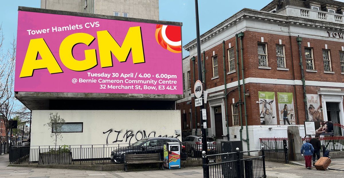Tower Hamlets CVS will be holding its Annual General Meeting on Thursday 30 April at 4pm at The Bernie Cameron Community Centre in Bow. All members are invited to join us for this event! Food and refreshments will be provided. Book here ➜ bit.ly/43JrKyr