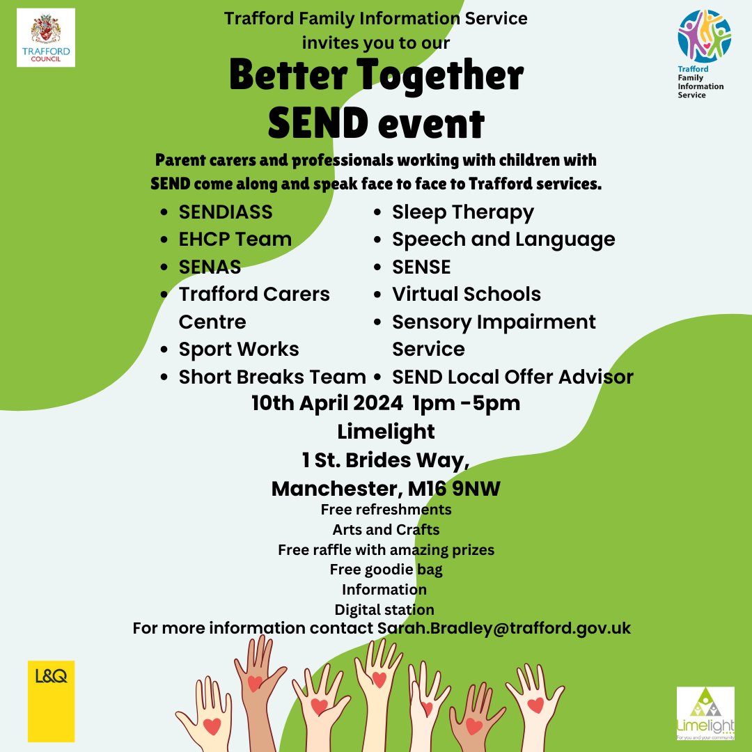 📣Better Together SEND Event. You are invited to come and join Sarah the SEND Local Offer Advisor and the rest of the Family Information Service team at their Better Together SEND Event.