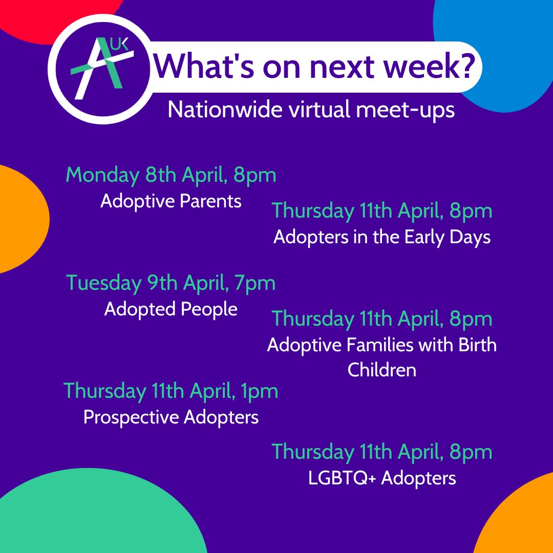 Don't miss next week's meet-ups, details of these and other groups are on our website. Log in and head to All Virtual Community Groups to find out more.