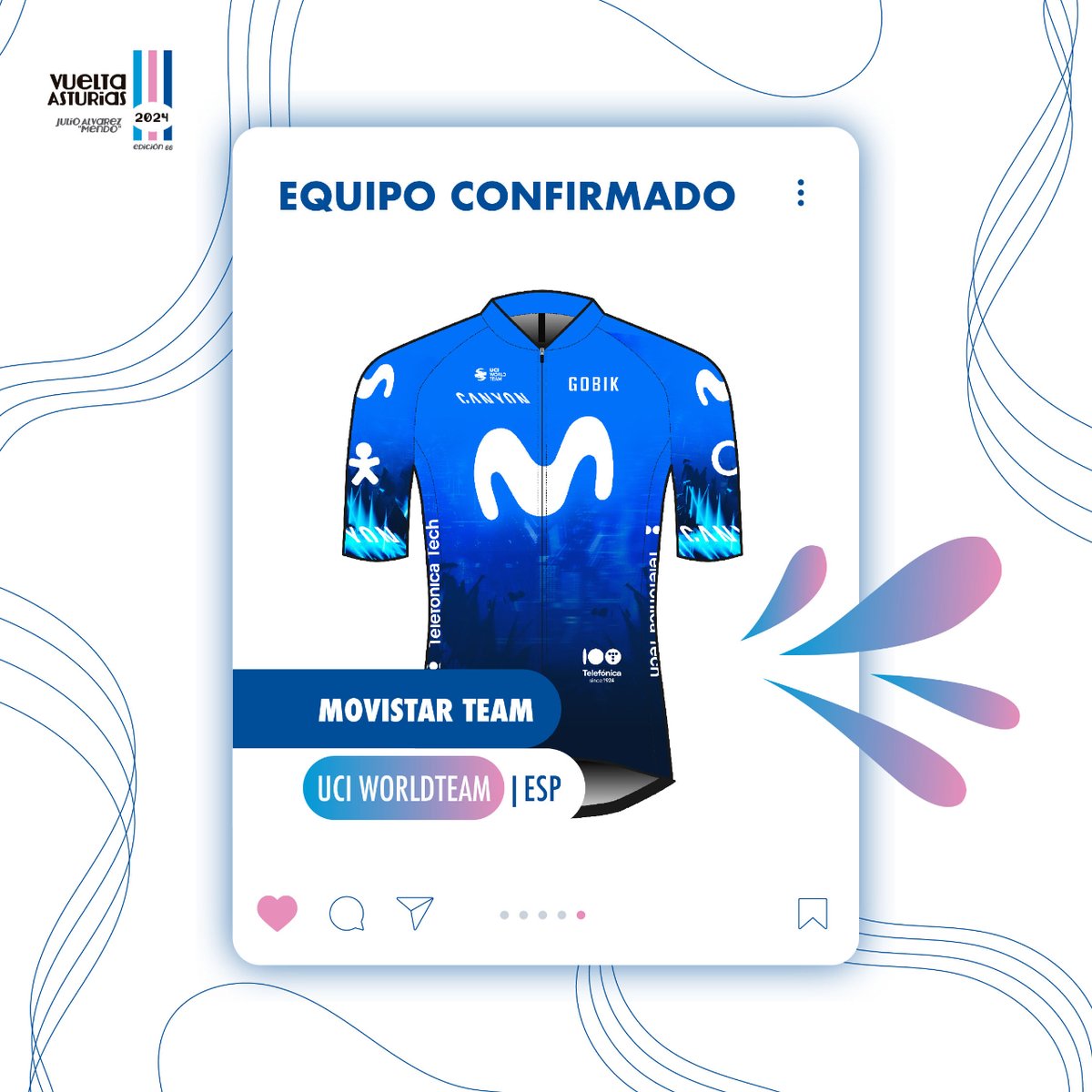 Equipo confirmado para la #VueltaAsturias2024 💥🚲 @Movistar_Team  ¡Nos vemos muy pronto! 💪 #VueltaCiclistaAsturias2024 #EnVueltaenelParaíso #LaVueltina