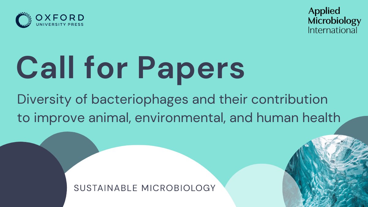 Call for papers: @AMI_SMIJournal is excited to explore the role of #bacteriophages in enhancing human, animal and enivronmental health! This themed collection is Guest Edited by @DarrenSmithdx and welcomes submissions. Click the link for more details: ow.ly/3qLS50QFk7r