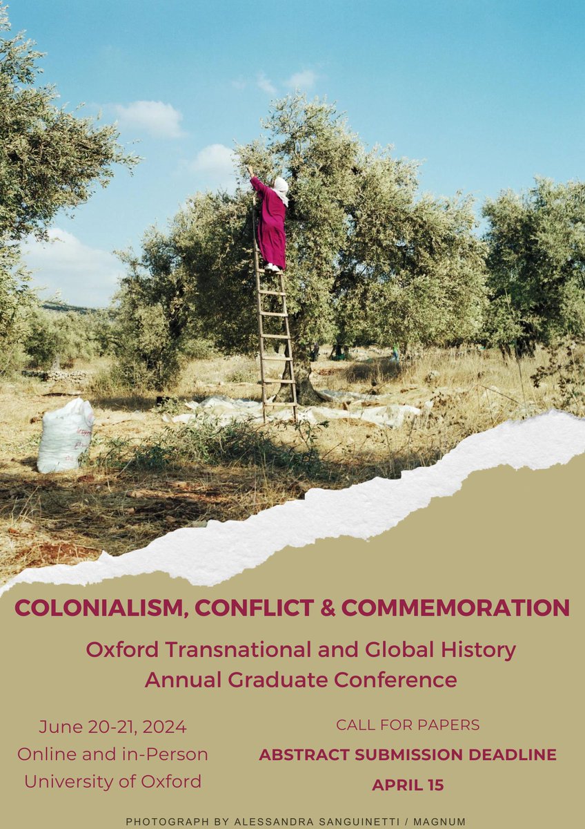 We invite graduate students, early career historians, and scholars in adjacent fields to submit an abstract for our annual conference, 'Colonialism, Conflict & Commemoration.' 🚨 Tell your friends and colleagues 🚨 📷 More information on our website: oxfordtghs.com/conference