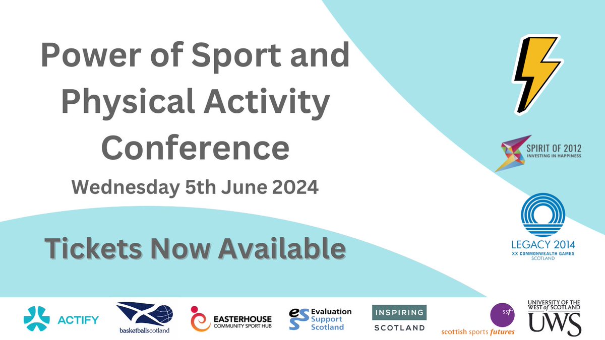 We are delighted to be a partner for the Power of Sport & Physical Activity Conference! 🤸‍♀️ Join us for this free event exploring legacy planning & how sport & physical activity can help achieve wider impact! 📍Easterhouse, Glasgow 🗓️5th June Tickets⬇️ eventbrite.co.uk/e/power-of-spo…