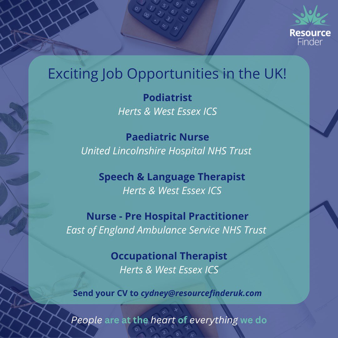 Resource Finder current vacancies 🌟

Exciting job opportunities for those looking for the next step in their career journey 💫

Email cydney@resourcefinderuk.com with your CV for the roles below! 📧💫