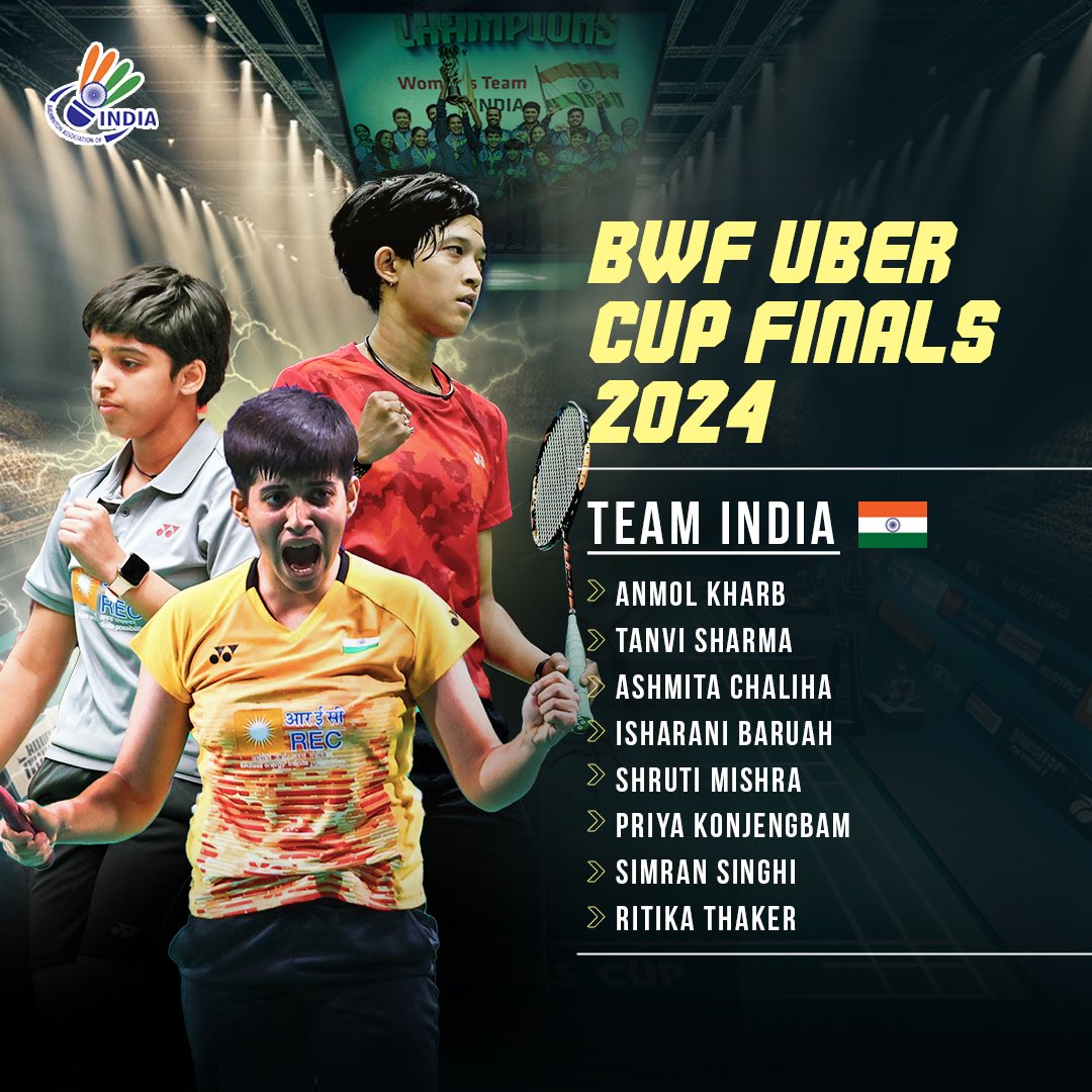 Defending #ThomasCup champs & Asia’s new queens are ready to conquer again! 🏸👑 Presenting 🇮🇳 teams for the #ThomasUberCup2024 💪 📸: @badmintonphoto @himantabiswa | @sanjay091968 | @Arunlakhanioffi #ThomasCup2024 #UberCup2024 #TeamIndia #IndiaontheRise #Badminton