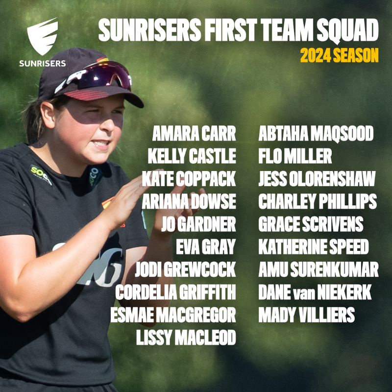 EssexWomen's tweet photo. 🗞️ | SUNRISERS CONFIRM PLAYING SQUAD FOR 2024 SEASON
Sunrisers are today delighted to confirm the First Team playing squad ahead of the 2024 season.

Full story ⬇️ #RiseUp🌅🧡