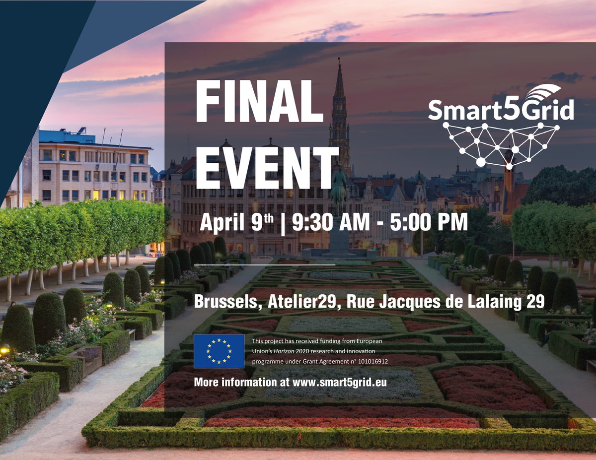 #LearnAboutSmart5Grid:The Smart5Grid project is quickly approaching to its conclusion. Join us in the #finalevent and see how the #5G based cloud-edge computing supported the implementation of our four real-life demonstrators. 🔗docs.google.com/forms/d/e/1FAI… @6G_SNS @CORDIS_EU