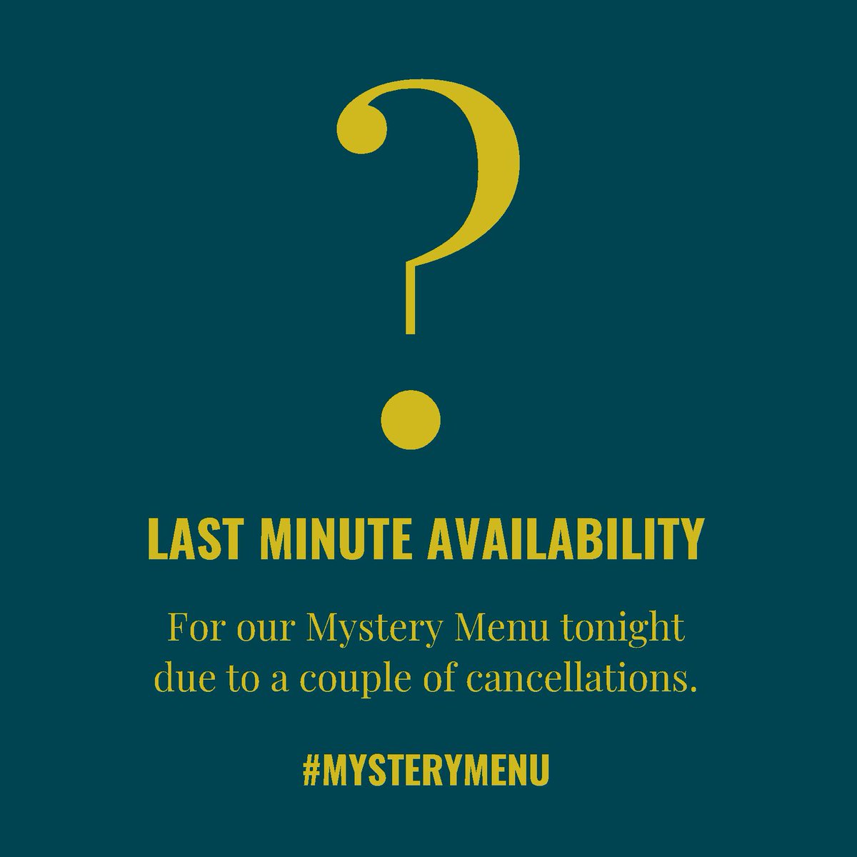 M Y S T E R Y M E N U 🍽️ We've got some rare last minute space on our super popular and awesome Mystery Menu tonight if you fancy leaving the cooking to us. A table of up to 6 people in Shrewsbury at any time, 2 in Ludlow at 6pm and a up to 6 at 8.15pm. Please call to book.